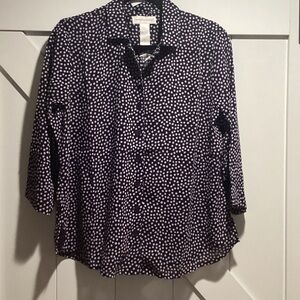 Polka Dot Women's Blouse - Black and White